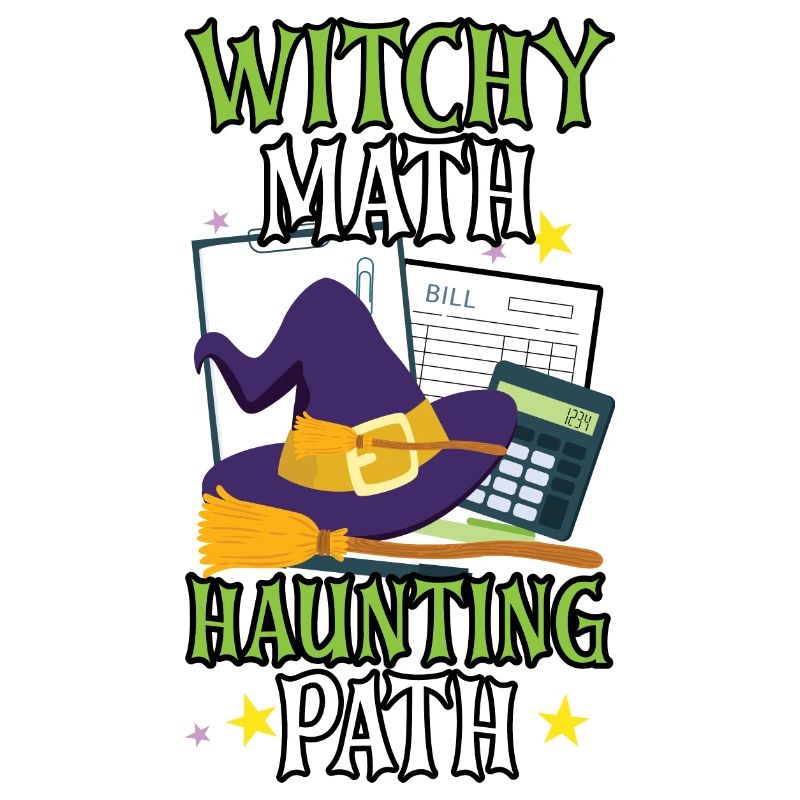 Witch Math Haunted Path Comptable Halloween