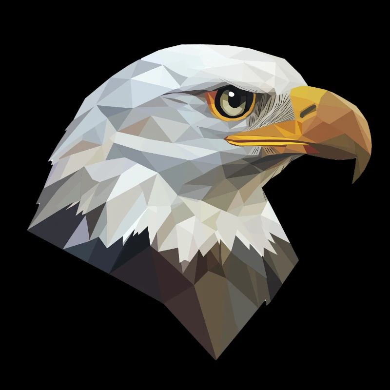 Conception de logo Eagle Head Low Poly Art