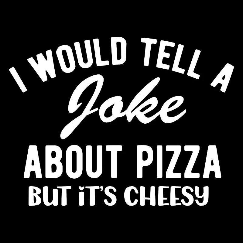 Kithige Witz -Tees erzählen einen Witz über Pizza,