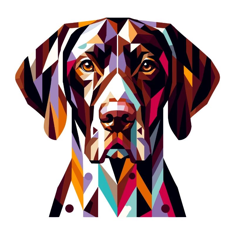Geometric German Pointer: Dynamic Canine Art