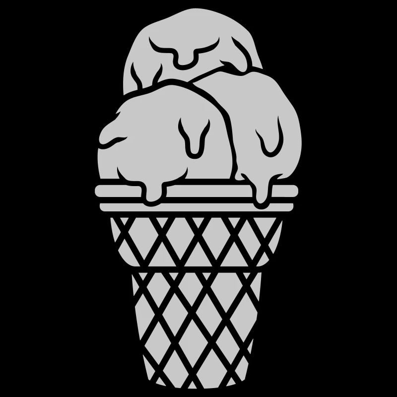 Eiscreme 3 Eiskugeln Waffel