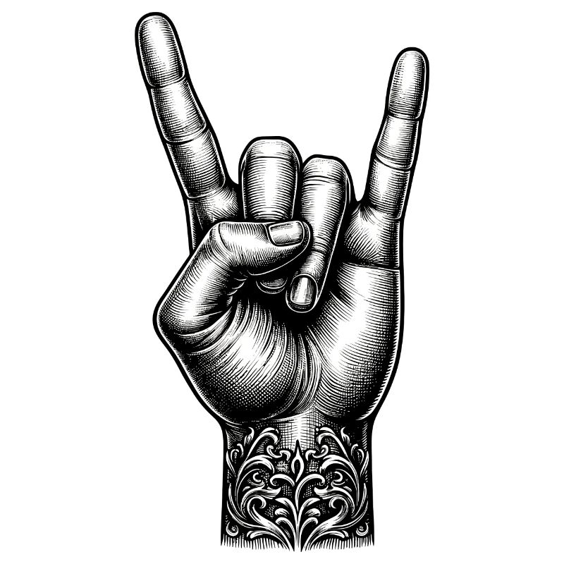 Rock on Hand mit Devils Horns