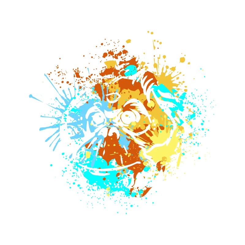 Splash Art Monkey Borneo Orangutan