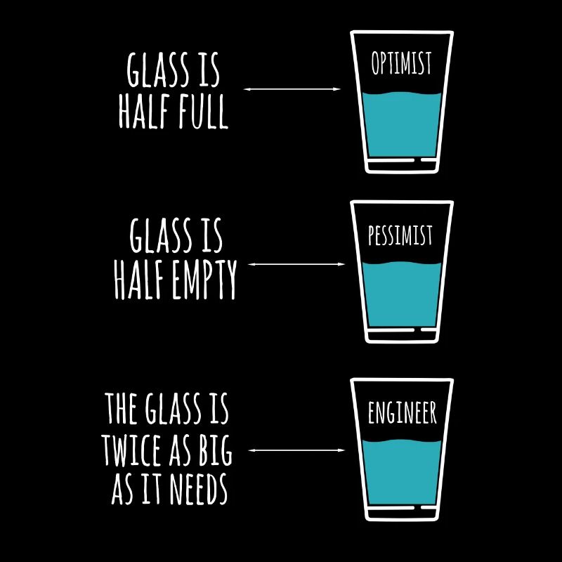 Engineer Humor Optimist Pessimist Engineer Joke