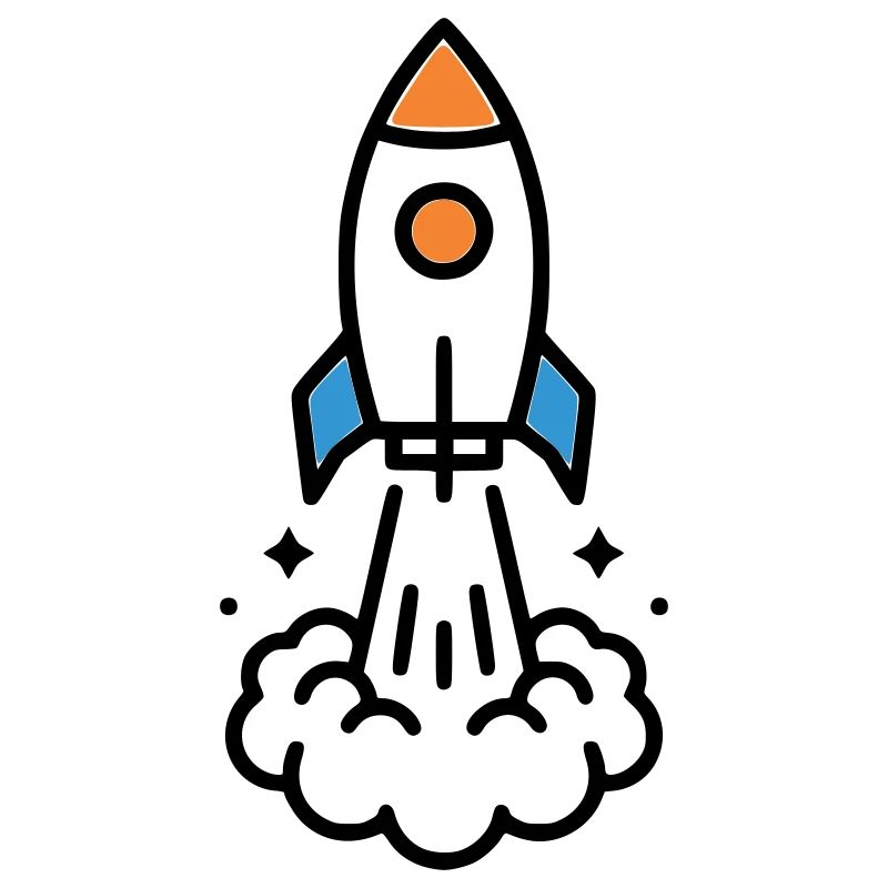 Comic spatial Rocket Launch