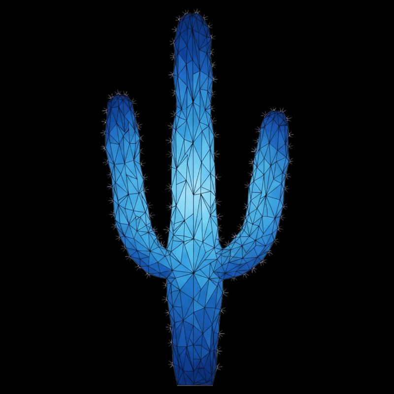 Blue Geometric Cactus