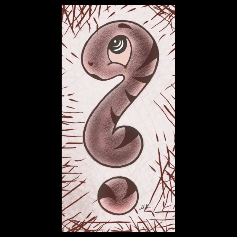 Question mark snake brown narrow