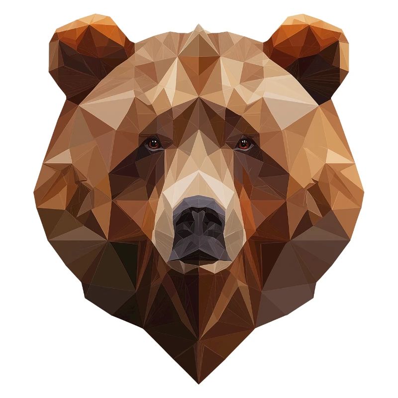 Ours brun | Conception de logo d’art low poly