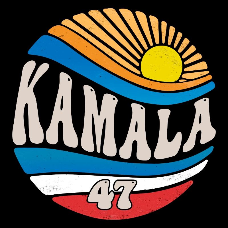 Vintage Couleurs du drapeau des États-Unis à Kamala Harris 2024 Pour