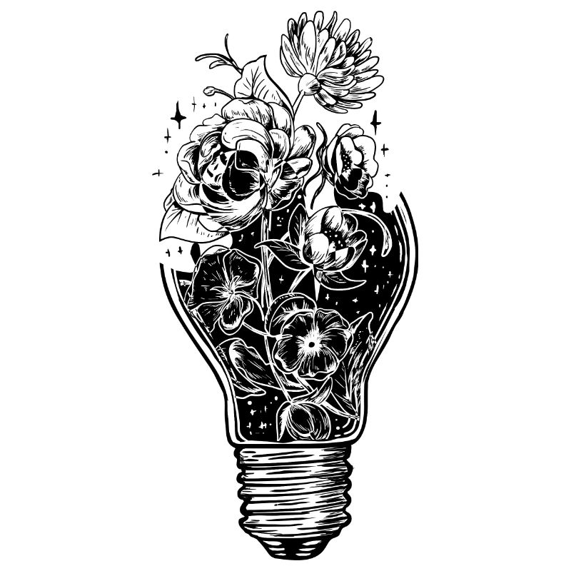 Flowers light bulb gift for an environmentalist