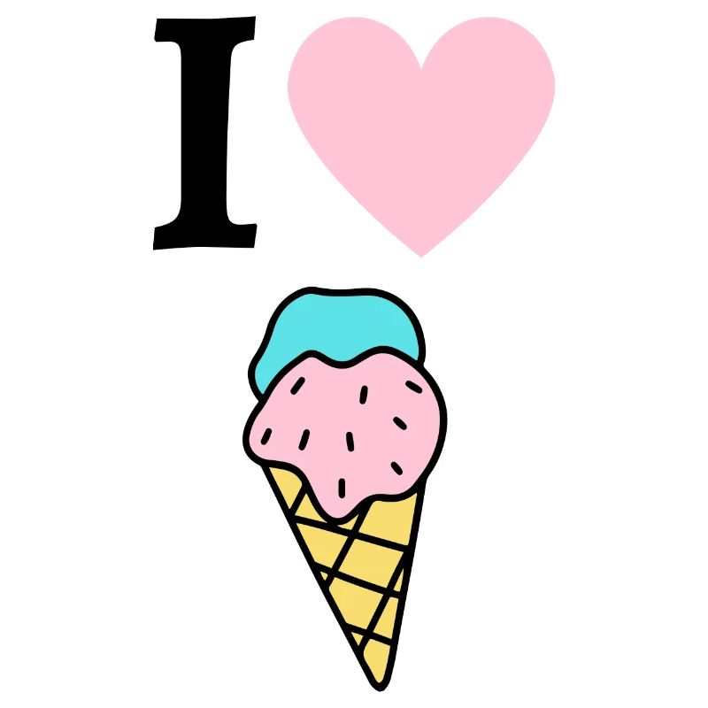 I love Eiscreme / Eiswaffel Comic Design