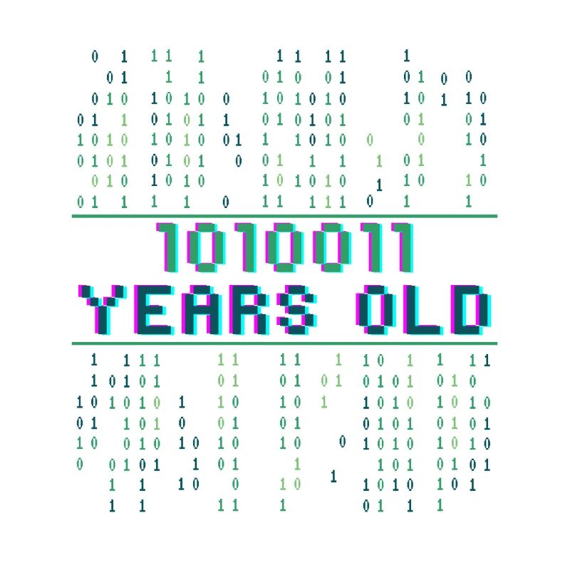 83rd Birthday 83 years old Binary Code Computer Science