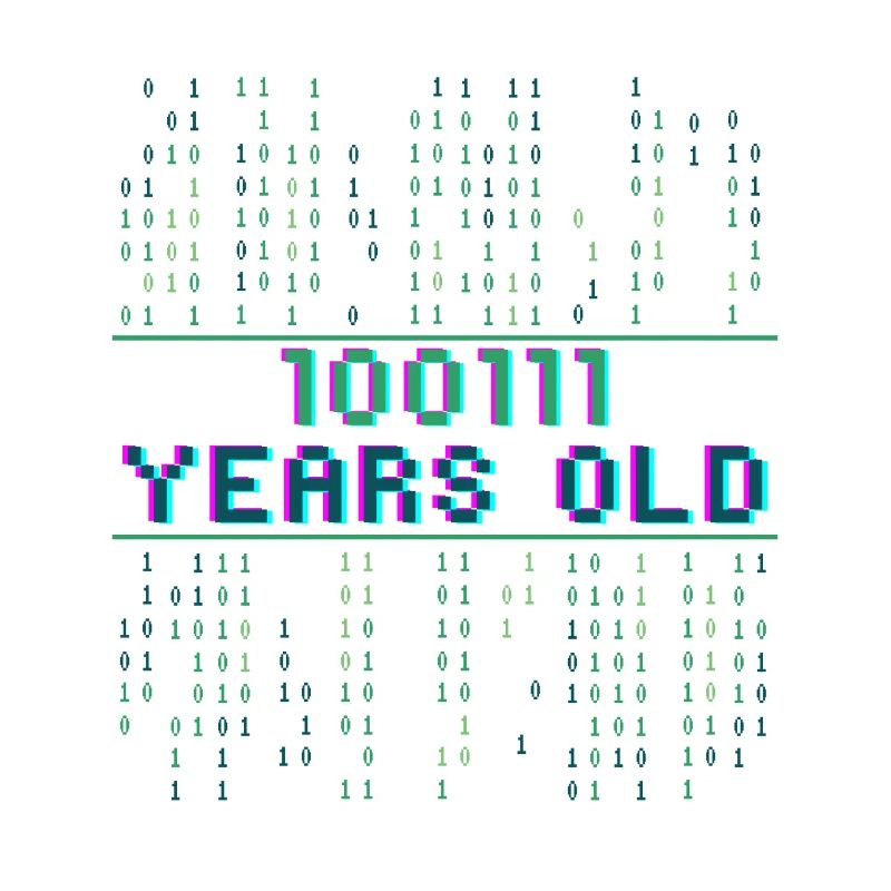 39. Geburtstag 39 Jahre alt Binärcode Informatik