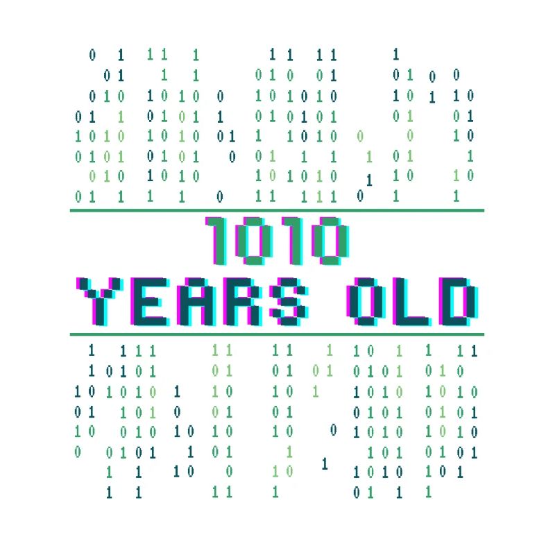 10e anniversaire 10 ans Code binaire Informatique