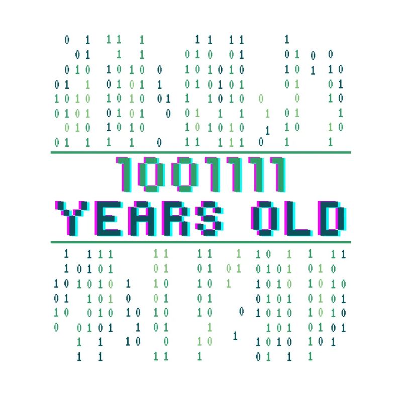 79th Birthday 79 years old Binary Code Computer Science