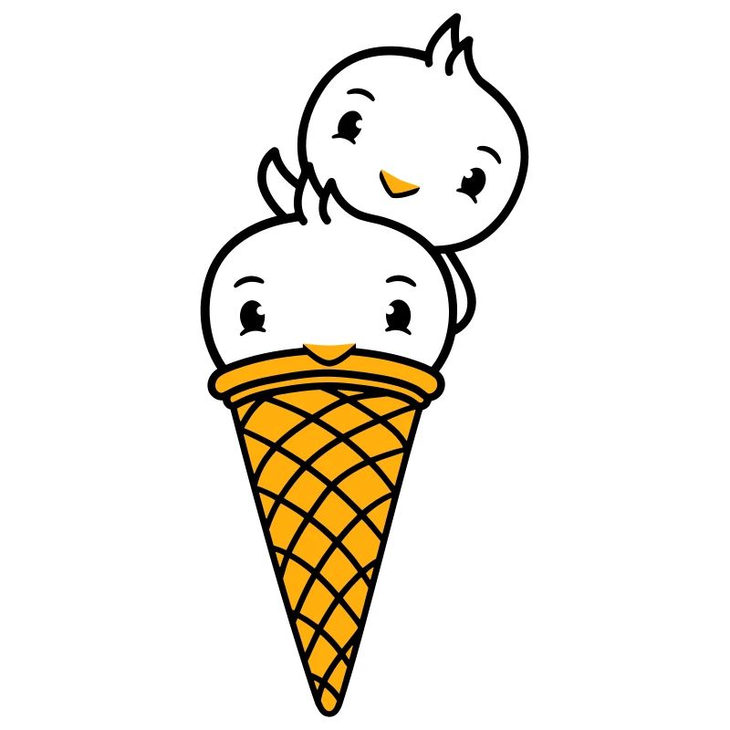 Vögel Eis Waffel Waffeleis Kugeln Eiscreme Eistüte