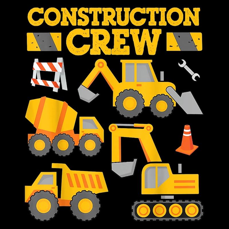 Construction Crew Worker Excavator Equipment Gift