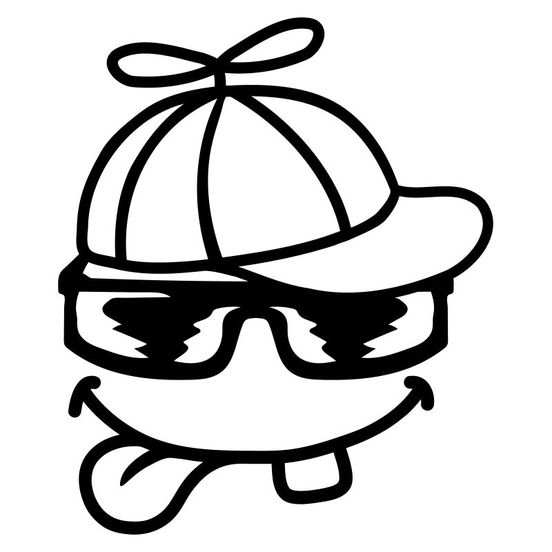 Gesicht Comic Propellermütze Windrad