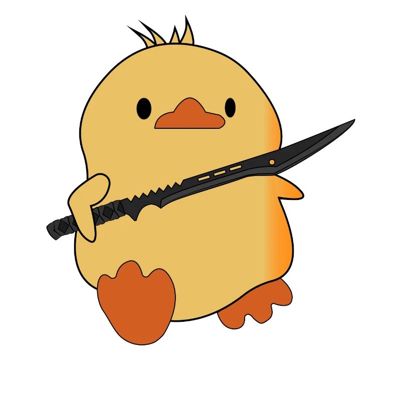 Drôle de canard avec épée - Katana