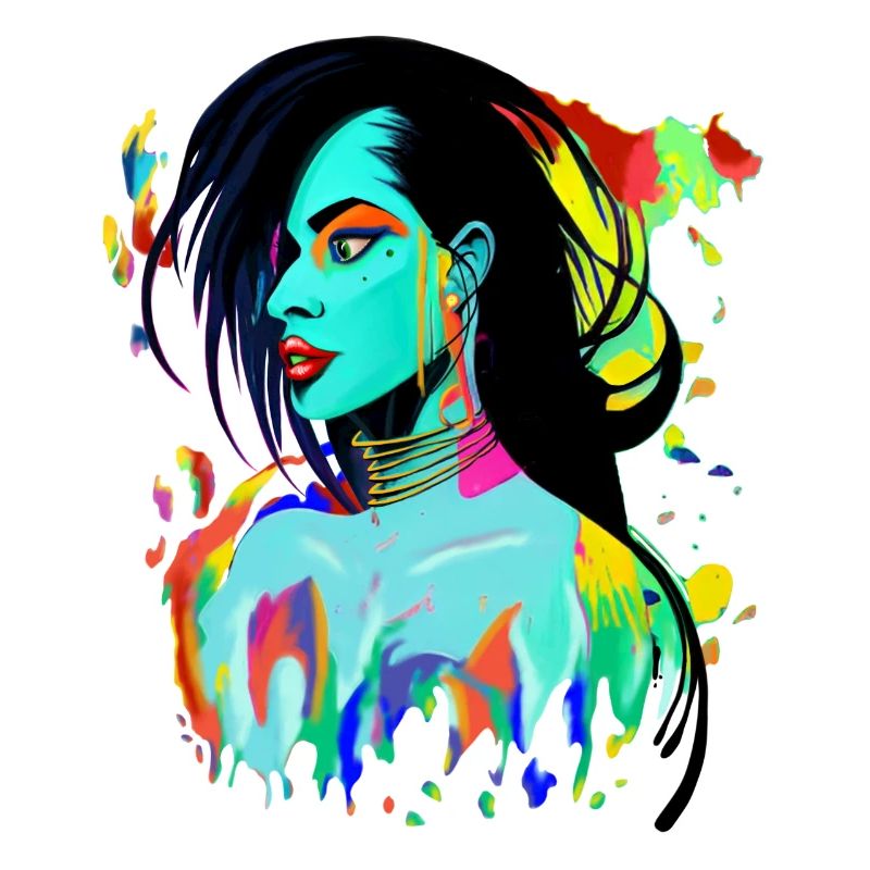 Explosion de couleurs de portrait néon