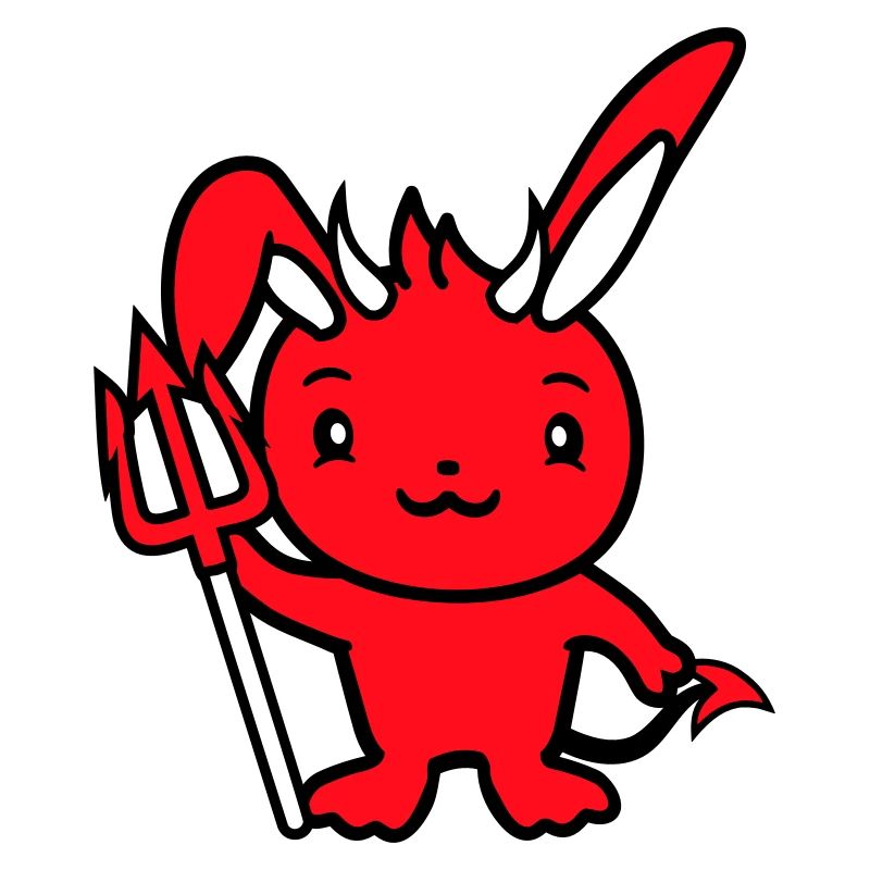 Bunny Devil Demon Evil Satan Hell Trident Costume
