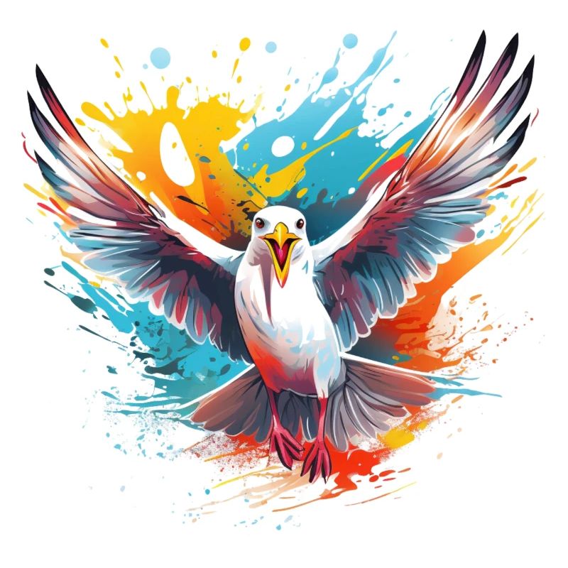 Bunte Möwe farbspritzer Farbklecks