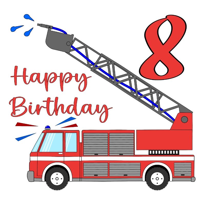Fire engine Happy Birthday 8