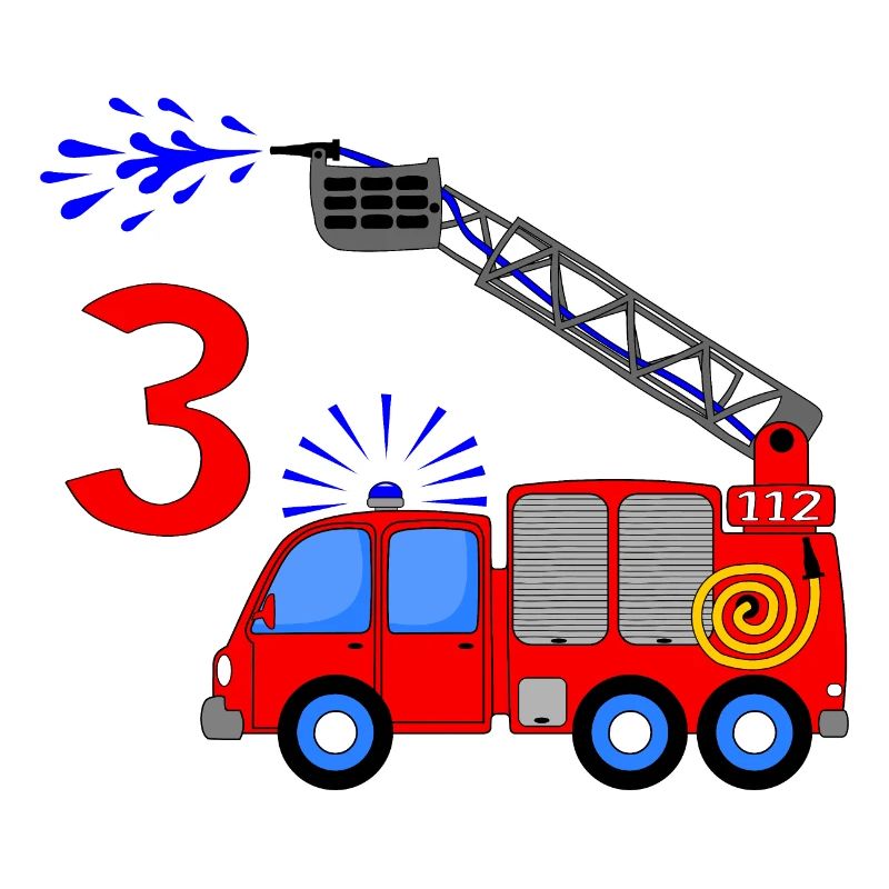 Fire engine 3 birthday children