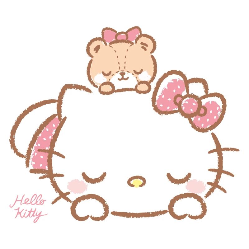 Hello Kitty With Teddy On Her Back