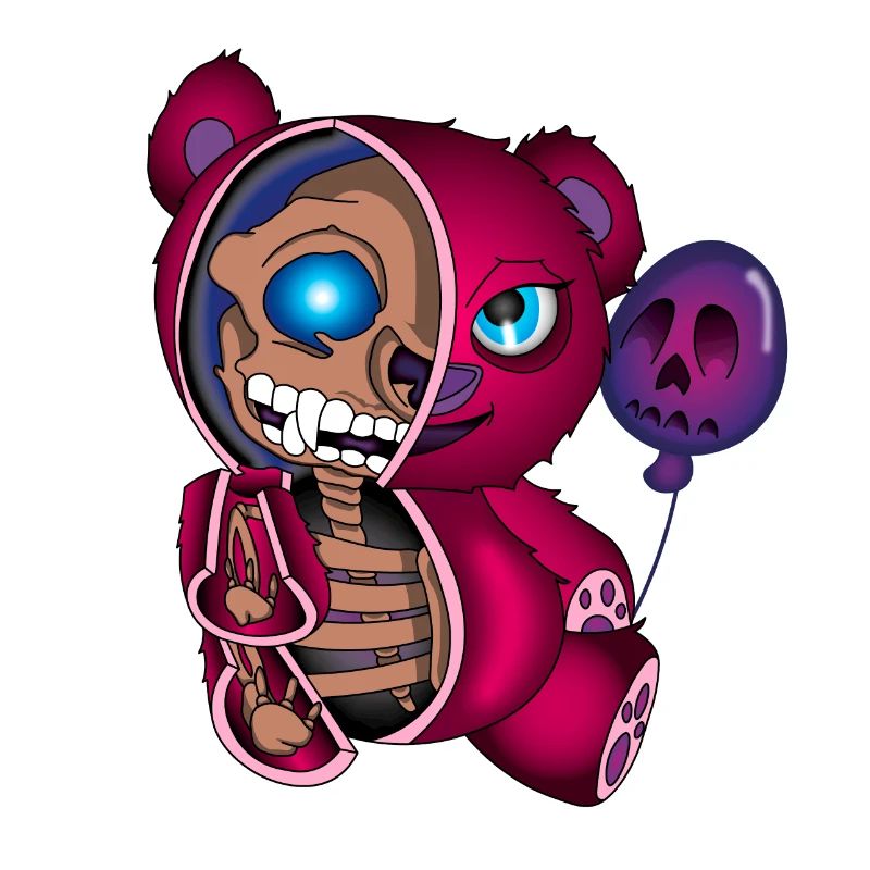 Skull Teddy Bear Skeleton Halloween Gift Idea