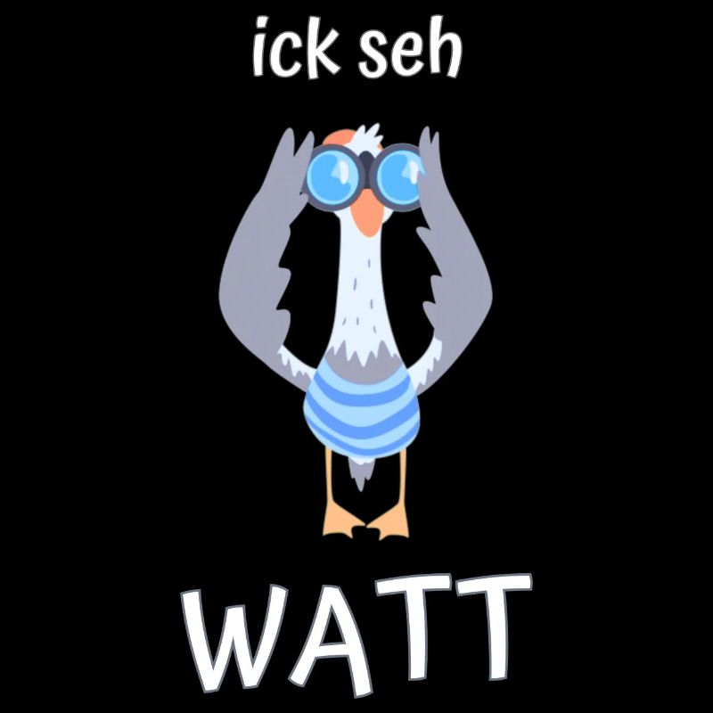 ick seh watt Möwe Fernglas