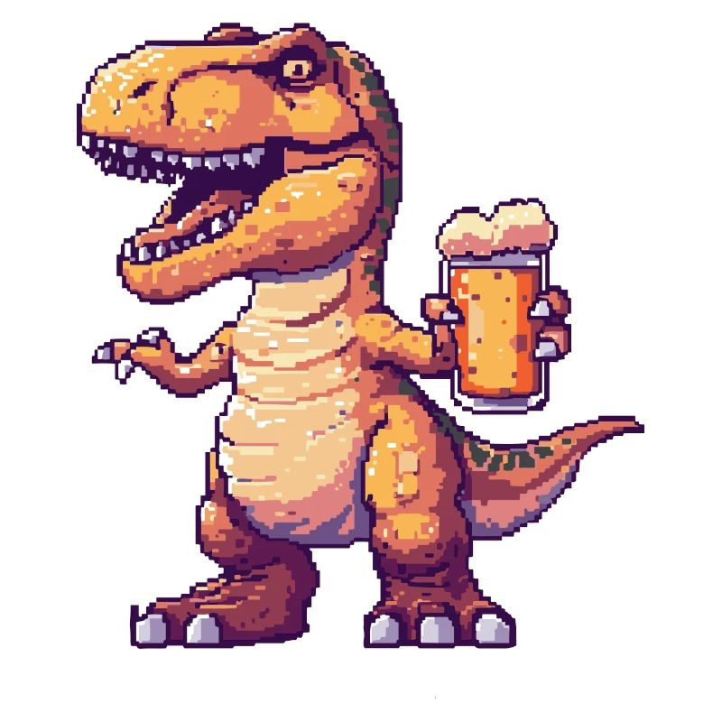 Dinosaur T-Rex Beer Pixel