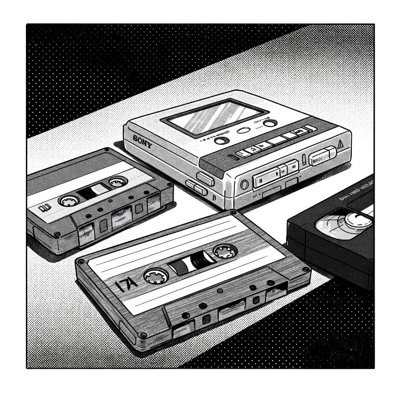 90s cult objects: Comic look for Walkman & Co.
