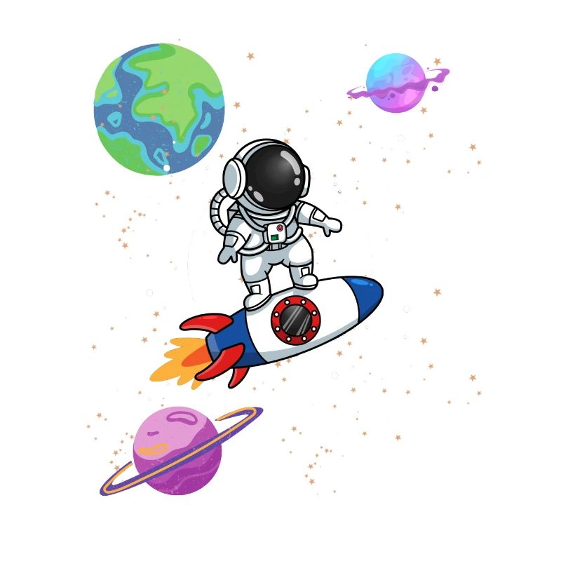 Planète Fusée Astronaute Système Solaire Spatial