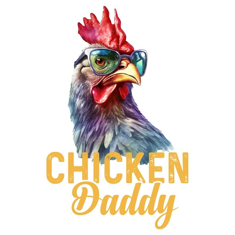 Ein lustiger Chicken Daddy mit der Sonnenbrille