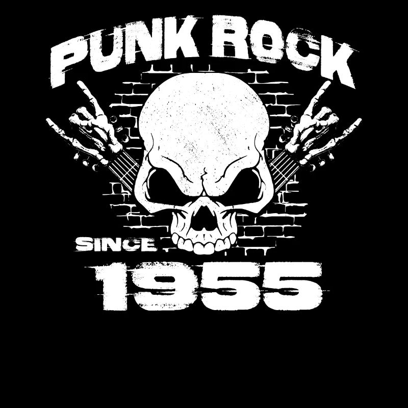 69th Birthday - Punk Rock Since 1955 Skull Rock