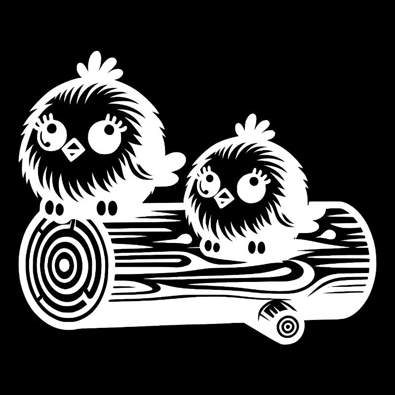 Joyeux petits oiseaux mignons dans le style de dessin animé