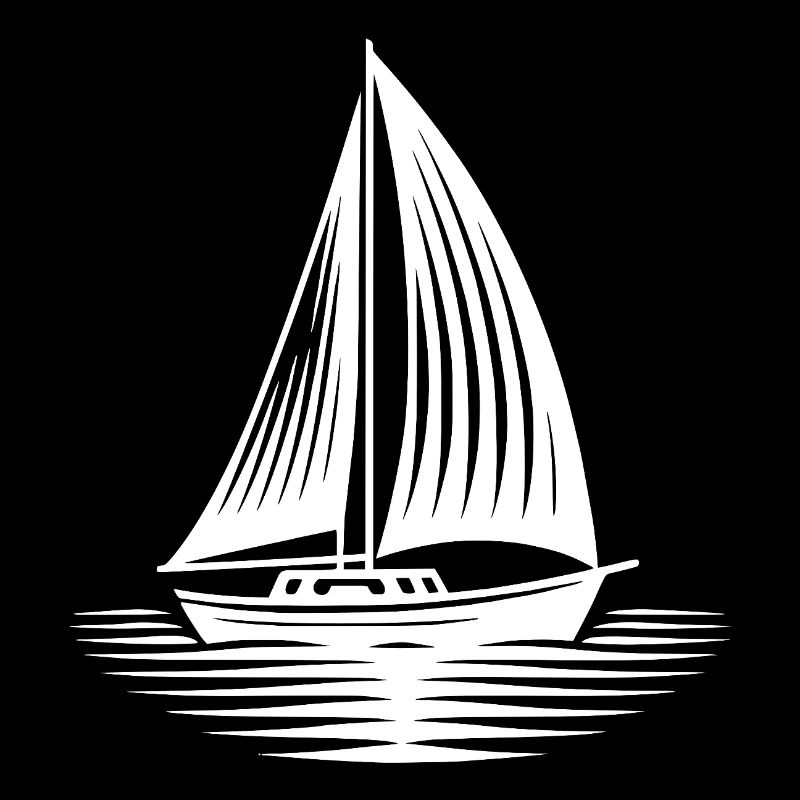 Dashing sailboat on course in calm waves