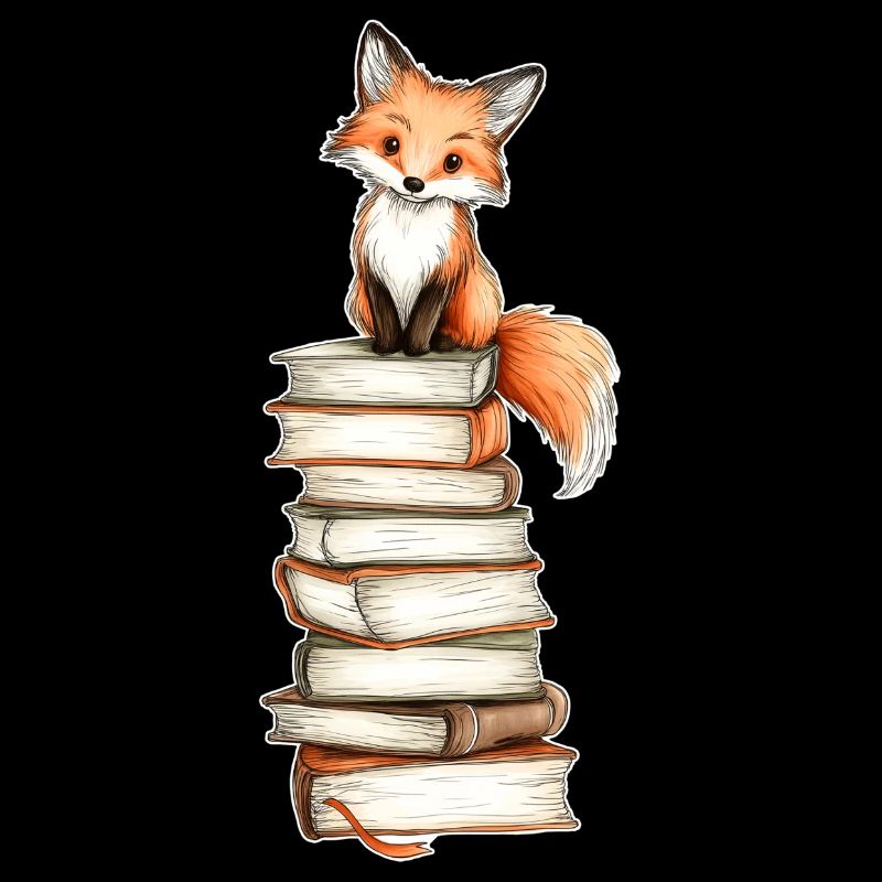 Fuchs auf Bücherstapel