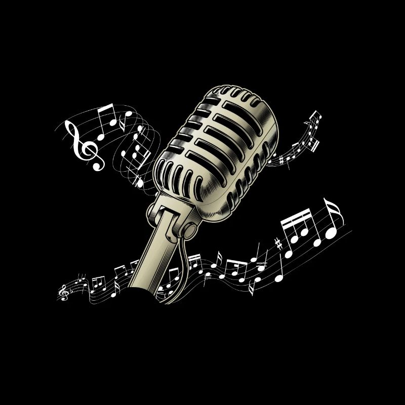 Microphone sheet music vintage gift harmony