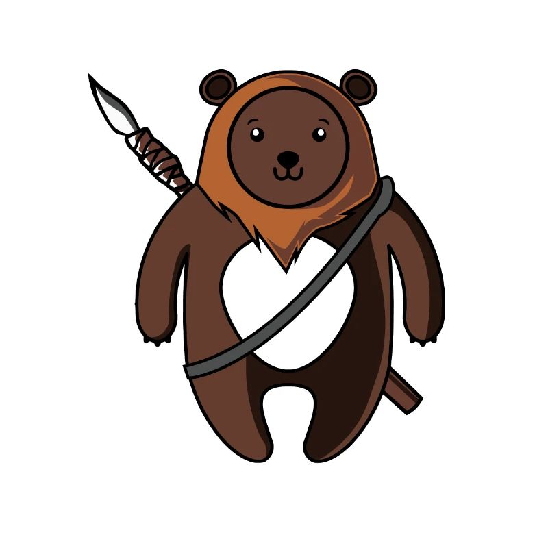 Ours mignon avec une lance