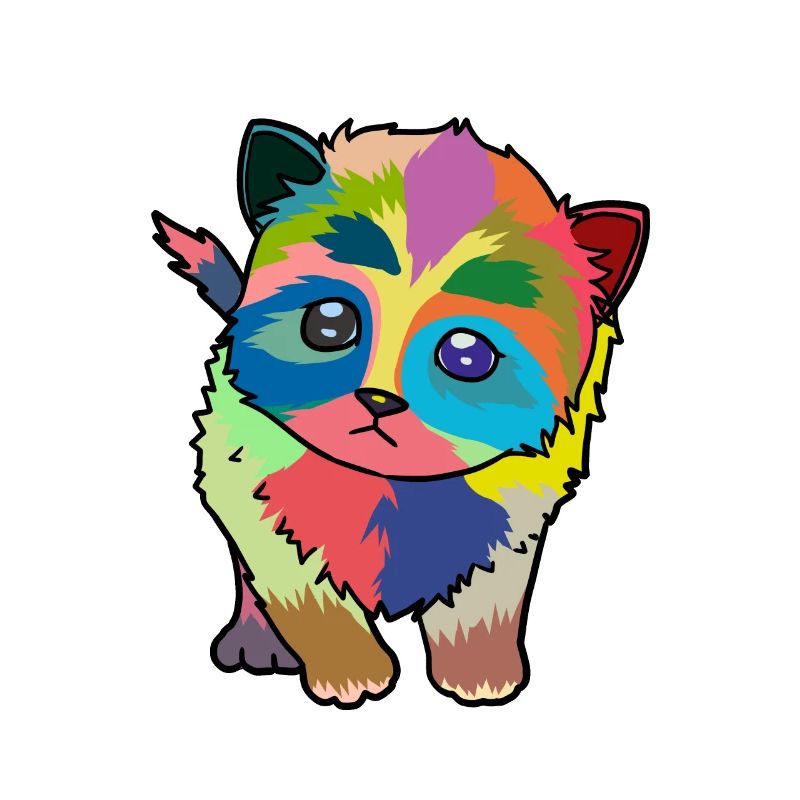 Petit chat mignon coloré