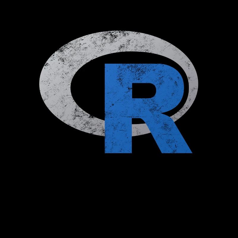 R logo programming Vintage Distressed design