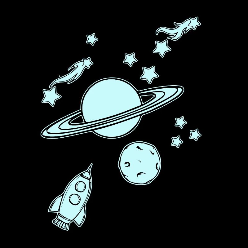 Planètes avec fusée dans l’espace