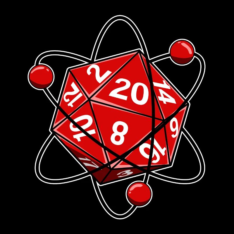 Cube D20 electron physics nerd