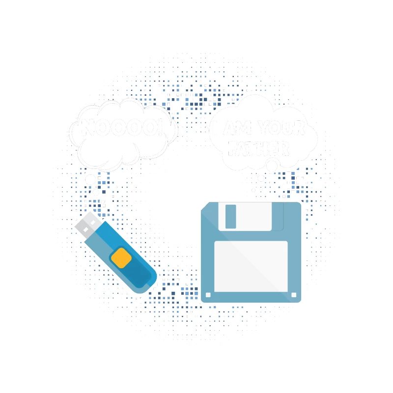 Floppy disk USB flash drive father computer