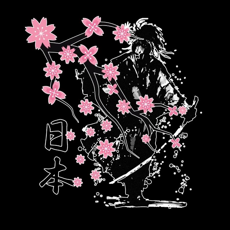 samouraï guerrier sakura fleur style