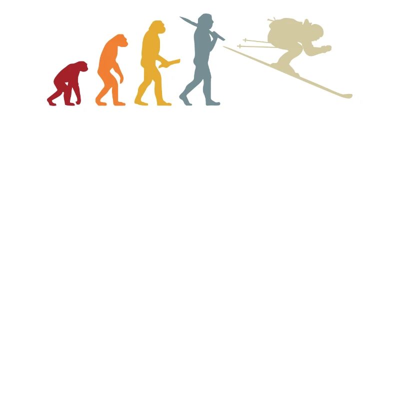 Evolution Ski Abfahrt Slalom Piste Party Geschenk