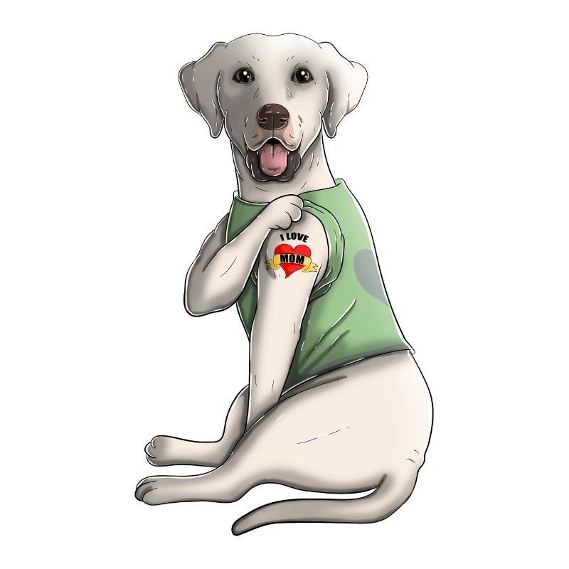Ich liebe Mutter Tattoo Labrador Mutter Muttertagsgeschenk