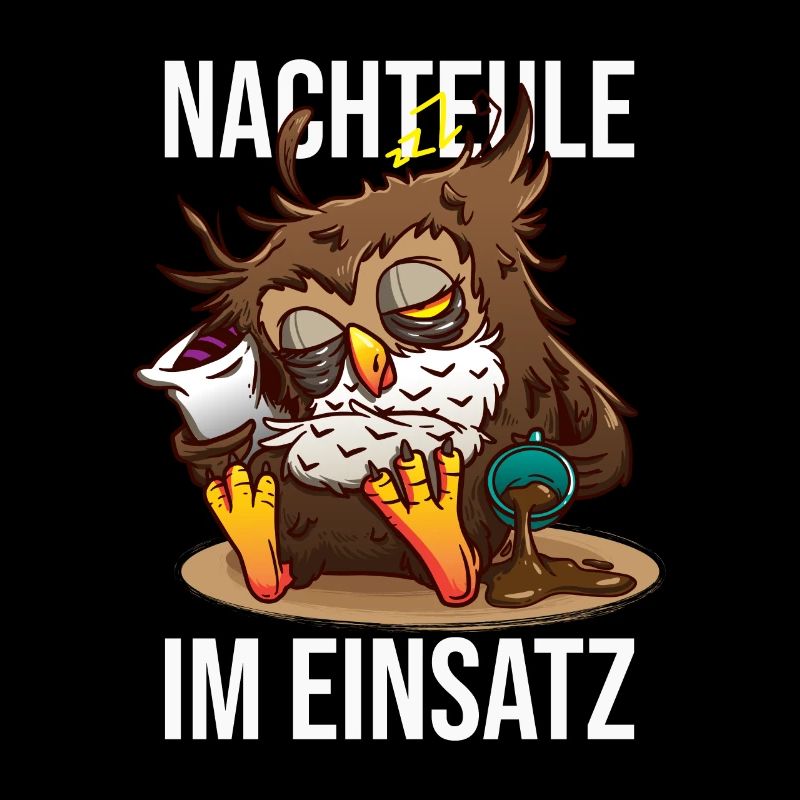 Nachteule Im Einsatz Müde Eule Nachtmensch